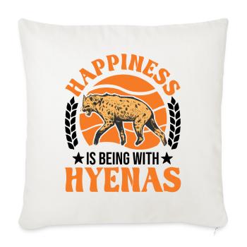 Hyäne Glück Erdwolf Hyena - Sofakissenbezug 45 x 45 cm - Naturweiß  - Vorne