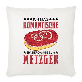 Mettbrötchen Liebhaber Mett Hackepeter - Sofakissenbezug 45 x 45 cm - Naturweiß  - Vorne