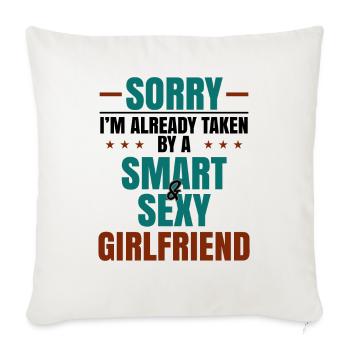 Cadeaux de petit ami déjà pris par Smart et Sexy - Housse de coussin décorative 45 x 45 cm - blanc nature - Devant