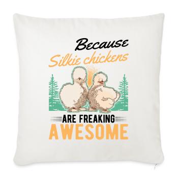 Parce que les poulets Silkie sont géniaux - Housse de coussin décorative 45 x 45 cm - blanc nature - Devant
