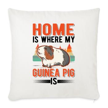 Guinea pigs at home Guinea Pig - Sofa pillowcase 17,3'' x 17,3'' (45 x 45 cm) - natural white - Front