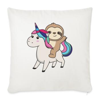 Paresseux Licorne Animaux mignons Licornes Paresseux - Housse de coussin décorative 45 x 45 cm - blanc nature - Devant