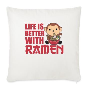 Ramen Japanese Noodles Sweet Monkey Eats Ramen - Sofa pillowcase 17,3'' x 17,3'' (45 x 45 cm) - natural white - Front