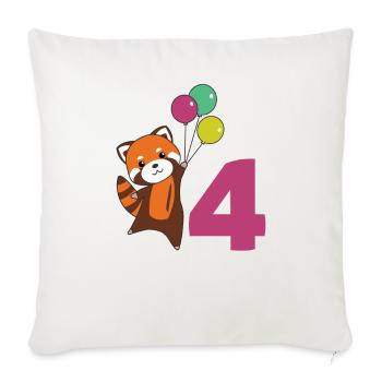 Red Panda quatrième anniversaire Balloons Enfants - Housse de coussin décorative 45 x 45 cm - blanc nature - Devant