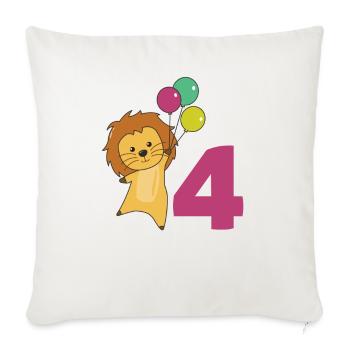 Leo ballons quatrième anniversaire pour enfants - Housse de coussin décorative 45 x 45 cm - blanc nature - Devant
