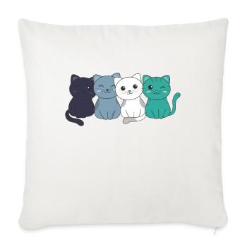 oriented aroace Flag Pride LGBTQ cute cats - Sofa pillowcase 17,3'' x 17,3'' (45 x 45 cm) - natural white - Front