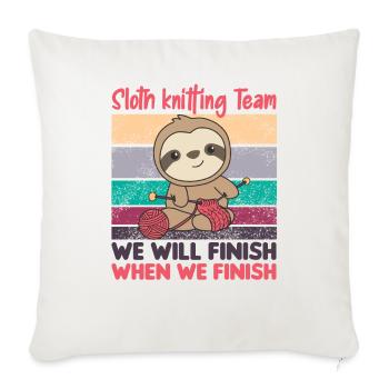 Sloth knitting team sloths knitting comfortably - Sofa pillowcase 17,3'' x 17,3'' (45 x 45 cm) - natural white - Front
