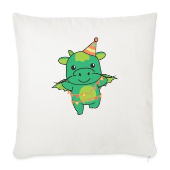 Dragon for a birthday for children a birthday - Sofa pillowcase 17,3'' x 17,3'' (45 x 45 cm) - natural white - Front