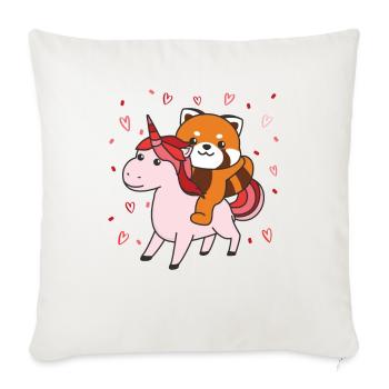 Red Panda with Unicorn Hearts Favorite Animal Heart - Sofa pillowcase 17,3'' x 17,3'' (45 x 45 cm) - natural white - Front