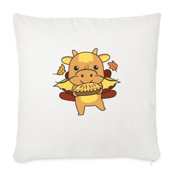 thanksgiving day outfits Truthahn Drache mit Pie - Sofakissenbezug 45 x 45 cm - Naturweiß  - Vorne