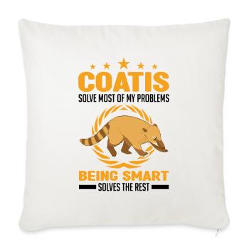 Coati Gift Coati Proboscis - Sofa pillowcase 17,3'' x 17,3'' (45 x 45 cm) - natural white - Front