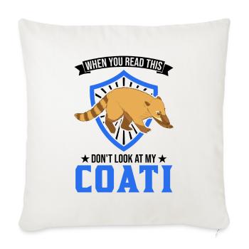 Coati Gift Proboscis Coati - Sofa pillowcase 17,3'' x 17,3'' (45 x 45 cm) - natural white - Front