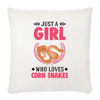Corn Snake Girl Corn Snake - Housse de coussin décorative 45 x 45 cm - blanc nature - Devant