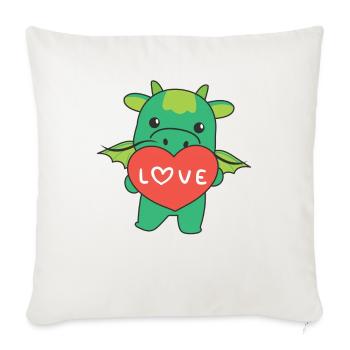 Dragon for Valentine's Day cute animals with hearts - Sofa pillowcase 17,3'' x 17,3'' (45 x 45 cm) - natural white - Front