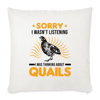 Warning quail quail breeding quail breeder - Sofa pillowcase 17,3'' x 17,3'' (45 x 45 cm) - natural white - Front