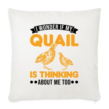 Warning quail quail breeding quail breeder - Sofa pillowcase 17,3'' x 17,3'' (45 x 45 cm) - natural white - Front