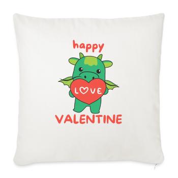 Dragon for Valentine's Day cute animals with hearts - Sofa pillowcase 17,3'' x 17,3'' (45 x 45 cm) - natural white - Front