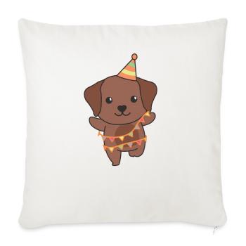 Labrador pour l’anniversaire un cadeau pour les enfants - Housse de coussin décorative 45 x 45 cm - blanc nature - Devant