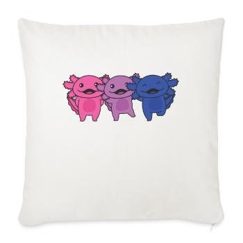 Bi Flag Gay Pride LGBTQ Axolotl - Sofa pillowcase 17,3'' x 17,3'' (45 x 45 cm) - natural white - Front