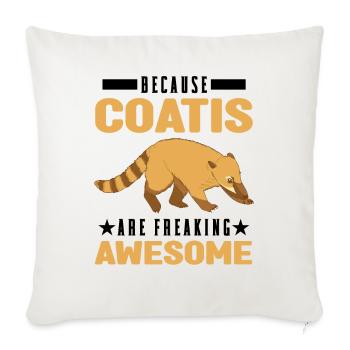 Parce que les Coatis sont des coati géniaux - Housse de coussin décorative 45 x 45 cm - blanc nature - Devant