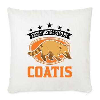 Facilement distrait par Coatis coati - Housse de coussin décorative 45 x 45 cm - blanc nature - Devant