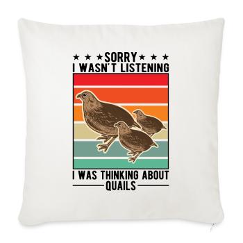 Warning quail quail breeding quail breeder - Sofa pillowcase 17,3'' x 17,3'' (45 x 45 cm) - natural white - Front