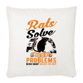 Rat Gift Rat domestique Rat Propriétaire - Housse de coussin décorative 45 x 45 cm - blanc nature - Devant