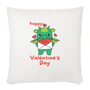 Dragon for Valentine's Day cute animals with hearts - Sofa pillowcase 17,3'' x 17,3'' (45 x 45 cm) - natural white - Front