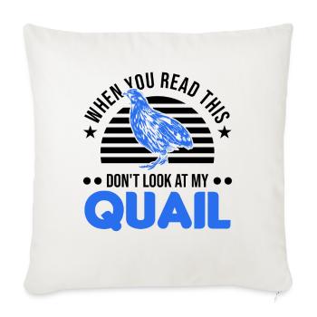 Warning quail quail breeding quail breeder - Sofa pillowcase 17,3'' x 17,3'' (45 x 45 cm) - natural white - Front