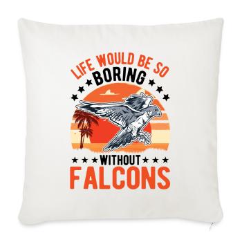 Falconer Gift Falconry Kestrel - Sofa pillowcase 17,3'' x 17,3'' (45 x 45 cm) - natural white - Front