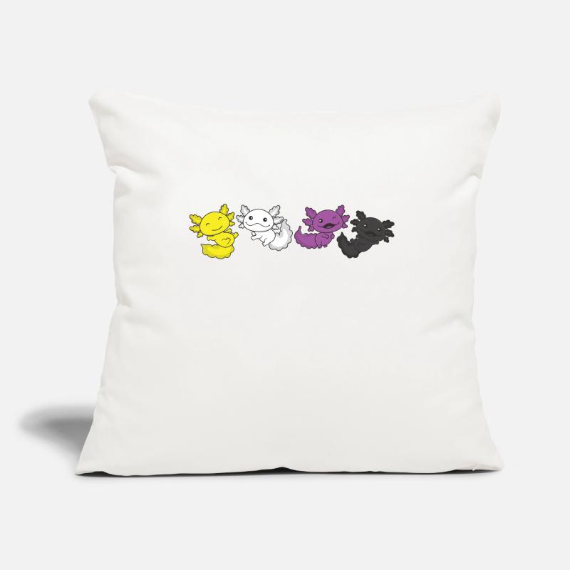 Non-Binary Flag Pride LGBTQ Axolotl Sofa pillowcase 17,3'' x 17,3'' (45 x 45 cm)