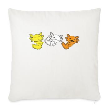 Maverique Flag Pride LGBTQ Axolotl - Housse de coussin décorative 45 x 45 cm - blanc nature - Devant