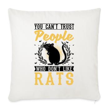 Rat Gift Rat domestique Rat Propriétaire - Housse de coussin décorative 45 x 45 cm - blanc nature - Devant