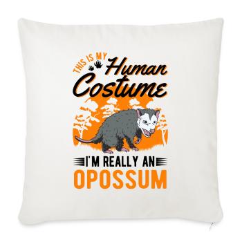 Opossum Costume Humain Opossum Halloween Marsupial - Housse de coussin décorative 45 x 45 cm - blanc nature - Devant