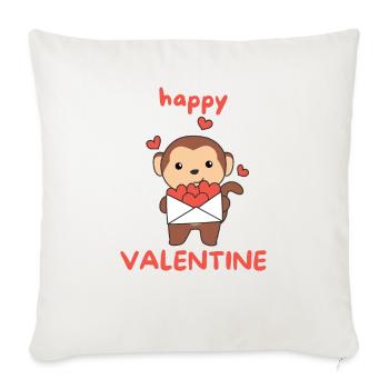 Monkey for Valentine's Day cute animals with hearts - Sofa pillowcase 17,3'' x 17,3'' (45 x 45 cm) - natural white - Front