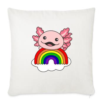 Axolotl arc-en-ciel coloré pour enfants axolotl doux - Housse de coussin décorative 45 x 45 cm - blanc nature - Devant