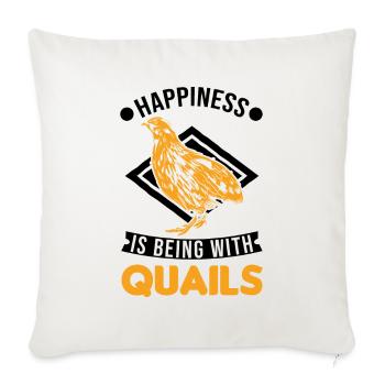 Quail Luck Quail Breeding Quail Breeder - Sofa pillowcase 17,3'' x 17,3'' (45 x 45 cm) - natural white - Front