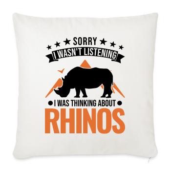 Rhinocéros Cadeau Rhino Rhinocéros - Housse de coussin décorative 45 x 45 cm - blanc nature - Devant