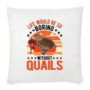 Warning quail quail breeding quail breeder - Sofa pillowcase 17,3'' x 17,3'' (45 x 45 cm) - natural white - Front