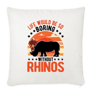 Rhinocéros Cadeau Rhino Rhinocéros - Housse de coussin décorative 45 x 45 cm - blanc nature - Devant