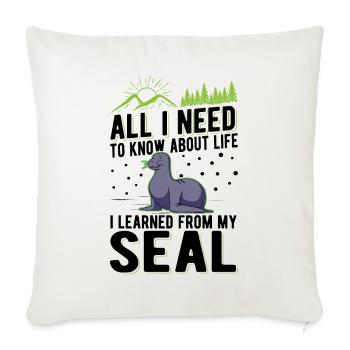 Cadeau de phoque Phoque Lion de mer - Housse de coussin décorative 45 x 45 cm - blanc nature - Devant