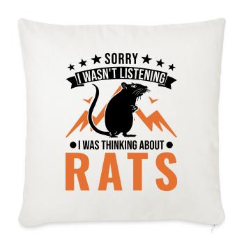 Rat Cadeau Rat Propriétaire Rat domestique - Housse de coussin décorative 45 x 45 cm - blanc nature - Devant