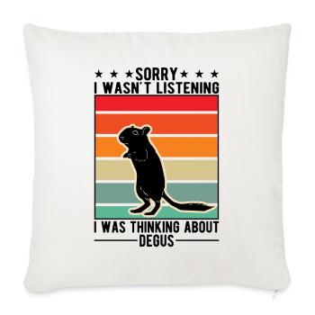 Degu Cadeau Arbuste Rat Forest Degu - Housse de coussin décorative 45 x 45 cm - blanc nature - Devant