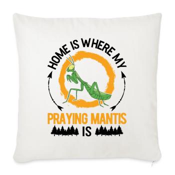 Praying mantis at home Mantis mantis - Sofa pillowcase 17,3'' x 17,3'' (45 x 45 cm) - natural white - Front