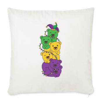 let the shenanigans begin Mardi Gras Bear Tower - Sofa pillowcase 17,3'' x 17,3'' (45 x 45 cm) - natural white - Front