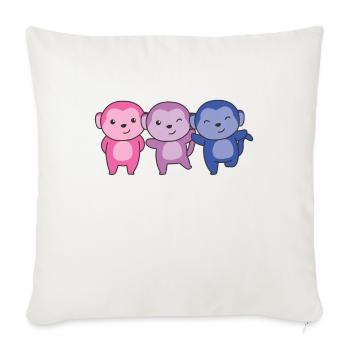 Bi Flag Gay Pride LGBTQ Singe - Housse de coussin décorative 45 x 45 cm - blanc nature - Devant