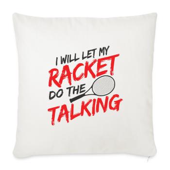 Tennisplatz Spruch Für Tennis - Sofakissenbezug 45 x 45 cm - Naturweiß  - Vorne