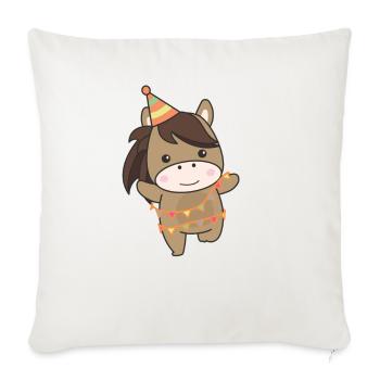 Horse for birthday for children a gift - Sofa pillowcase 17,3'' x 17,3'' (45 x 45 cm) - natural white - Front