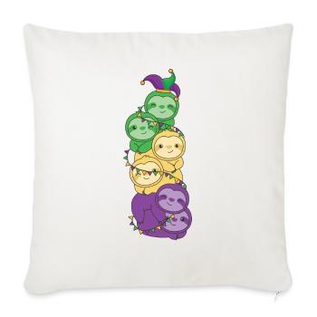 let the shenanigans begin Mardi Gras Sloth Tower - Sofa pillowcase 17,3'' x 17,3'' (45 x 45 cm) - natural white - Front