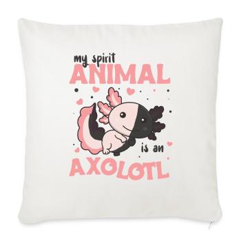 Mon animal spirituel est un axolotl doux axolotl - Housse de coussin décorative 45 x 45 cm - blanc nature - Devant